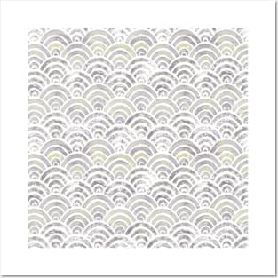 Fish scales japanese pastel white Posters and Art